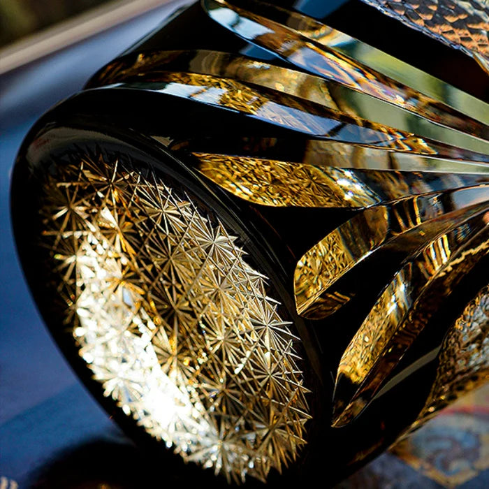 Edo Kiriko Hand-Carved Soaring Dragon Whiskey Glass – An Ascendant Myth in Crystal