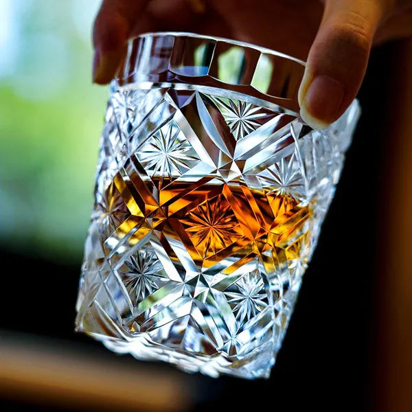 Edo Kiriko Hana Blossom Whisky Glass – Hand-Carved Lead-Free Premium Crystal | Radiant Garden