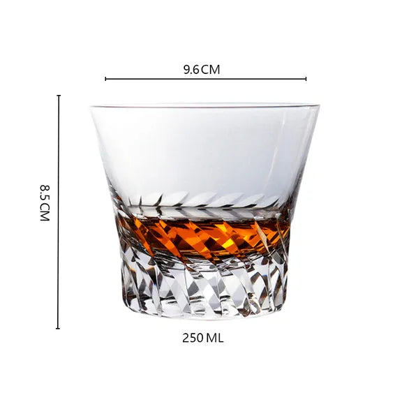 Edo Kiriko Angel Wings Whisky Glass – Hand-Carved Premium Crystal Glass | Celestial Grace