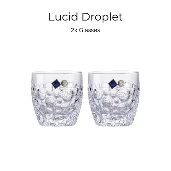 Bohemia Lisboa Lucid Droplet Whisky Glass – Hand-Cut Czech Crystal | Classic Elegance
