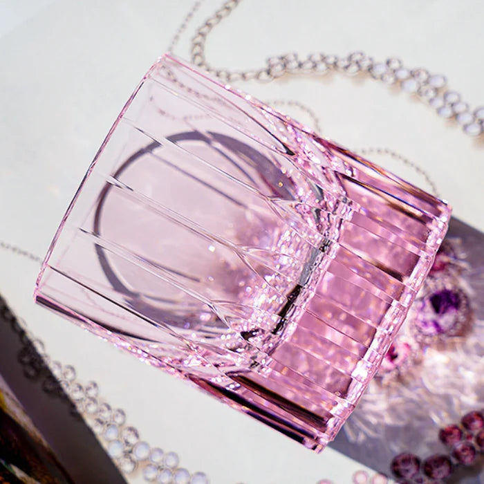 Edo Kiriko Hand-Carved Dazzling Amethyst Lead-Free Premium Crystal Whiskey Glass — A Prism of Heritage and Light