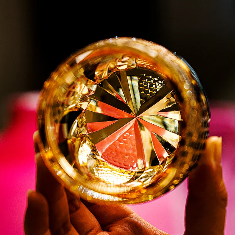 Edo Kiriko Hand-Carved Imperial Dark Knight Whisky Glass – A Crown of Timeless Majesty