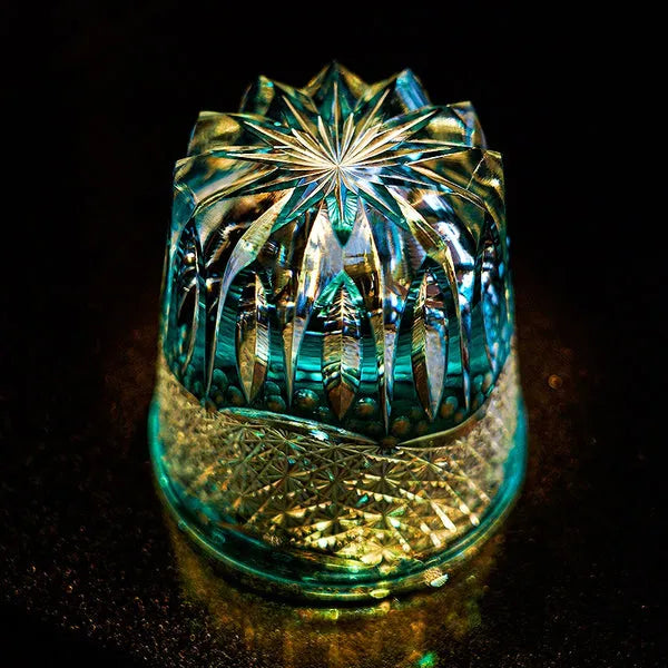 Edo Kiriko Aokiku Whisky Glass – Hand-Carved Premium Crystal Glass | Ocean Bloom