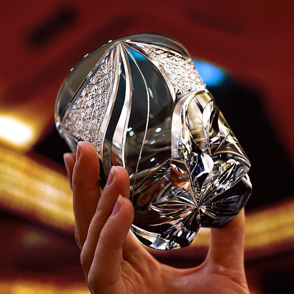 Edo Kiriko Hand-Carved Inkstone Flame Whiskey Glass – A Blaze of Artistry in Crystal