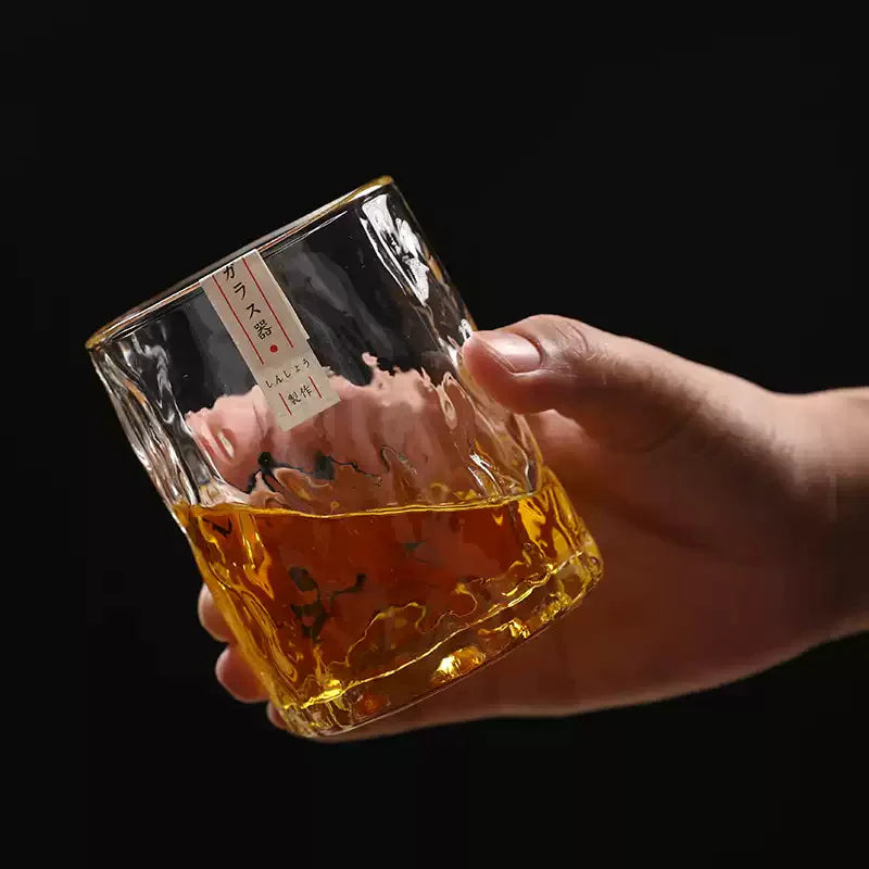 Edo Kiriko Hand-Carved Japanese Glacier Whisky Glass – A Pristine Landscape in Crystal