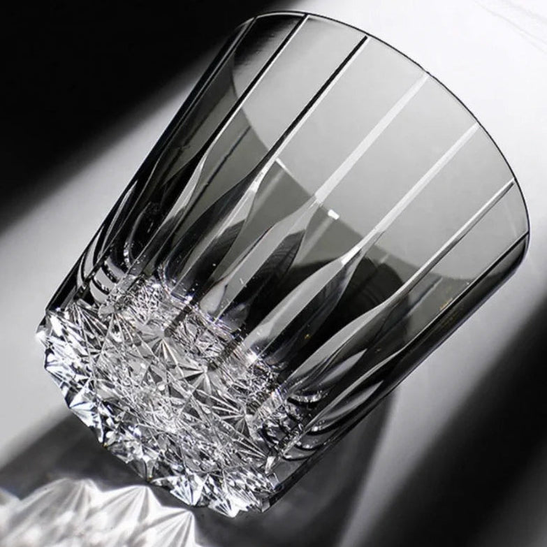 Edo Kiriko Starburst Whisky Glass – Hand-Carved Premium Crystal Glass | Radiant Explosion