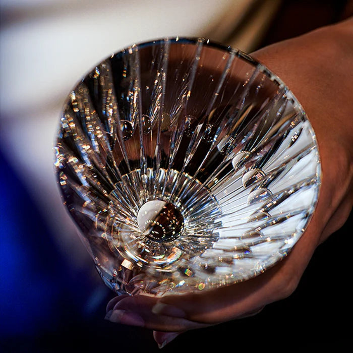 Edo Kiriko Hand-Carved Starlit Guqin Lead-Free Premium Crystal Whiskey Glass – A Symphony of Light and Heritage