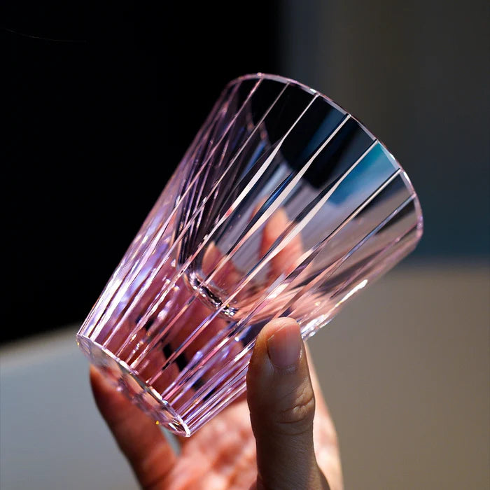 Edo Kiriko Hand-Carved Amethyst Starlit Guqin Lead-Free Premium Crystal Whiskey Glass – A Symphony of Light and Heritage