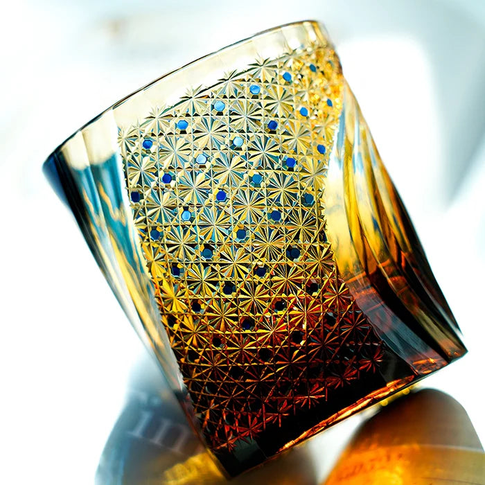 Edo Kiriko Hand-Carved Raijin Whisky Glass – The Thunder’s Eternal Echo