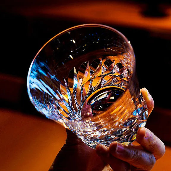 Edo Kiriko Angel Wings Whisky Glass – Hand-Carved Premium Crystal Glass | Celestial Grace