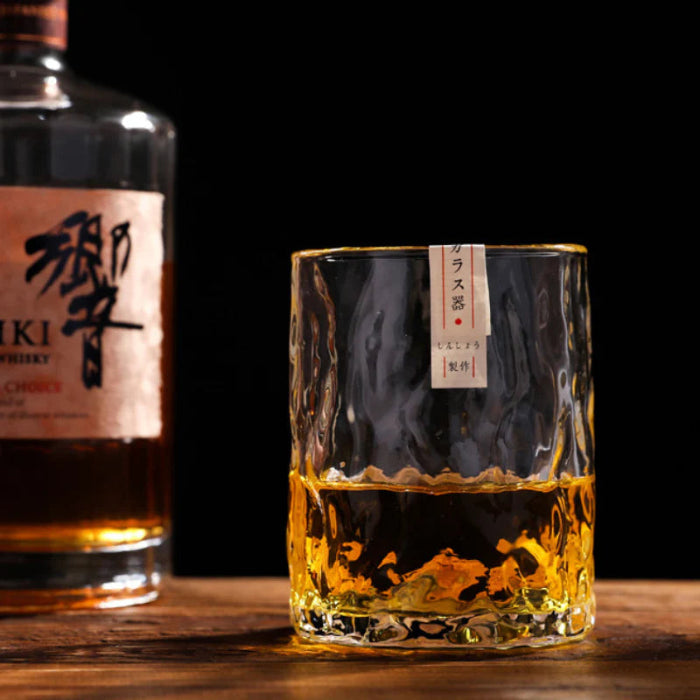 Edo Kiriko Hand-Carved Japanese Glacier Whisky Glass – A Pristine Landscape in Crystal