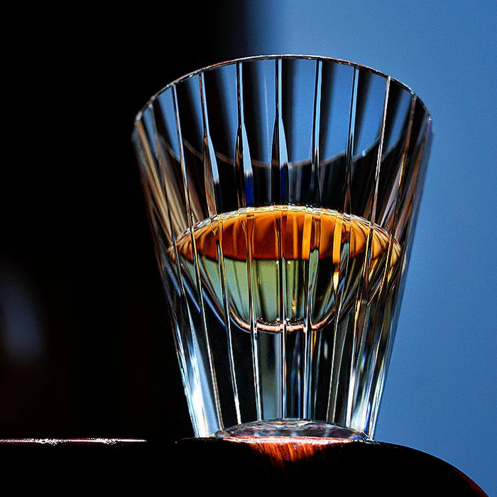 Edo Kiriko Hand-Carved Starlit Guqin Lead-Free Premium Crystal Whiskey Glass – A Symphony of Light and Heritage