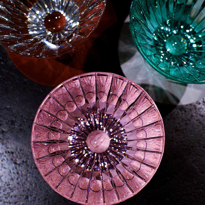 Edo Kiriko Hand-Carved Amethyst Starlit Guqin Lead-Free Premium Crystal Whiskey Glass – A Symphony of Light and Heritage