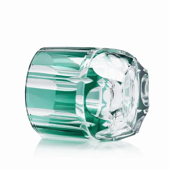 Edo Kiriko Bamboo Rhythm Whisky Glass – Hand-Carved Premium Crystal Glass | Emerald Zen