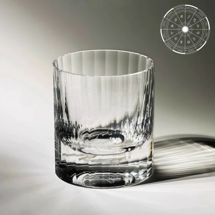 Edo Kiriko Hand-Carved "12 Constellations" Lead-Free Premium Crystal Whiskey Glass – A Celestial Birthday Gift