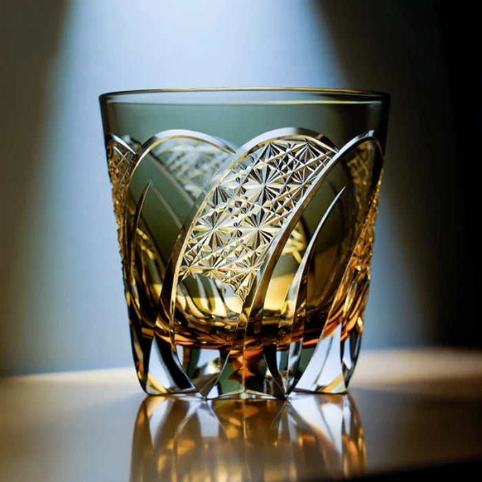 Edo Kiriko Hand-Carved Shadow Luminary Whisky Glass – A Revelation of Light in Shadow