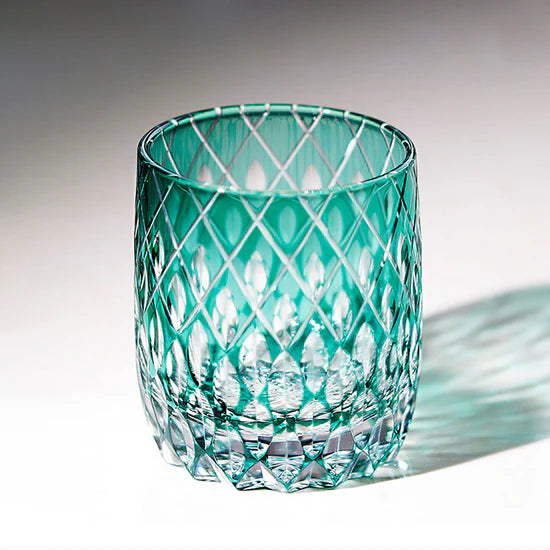 Edo Kiriko Hand-Carved Spider Eye Whisky Glass – A Mesmerizing Gaze in Crystal