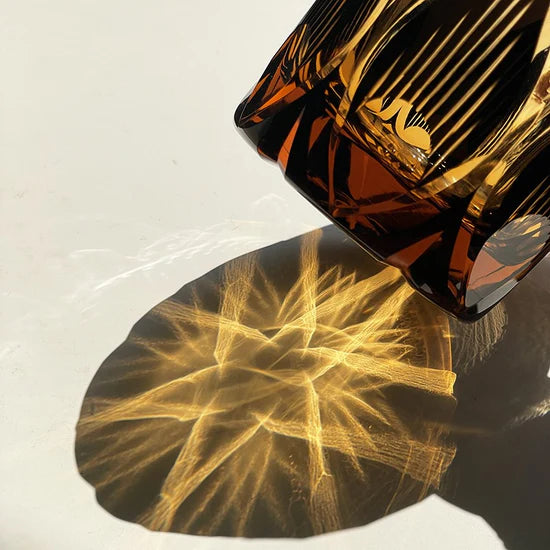 Edo Kiriko Hand-Carved Candle Flame Whisky Glass – A Radiance of Eternal Warmth