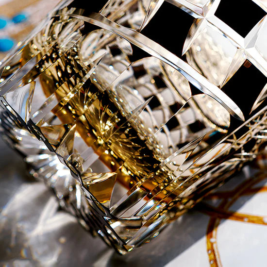 Edo Kiriko Hand-Carved Midnight Motif Whiskey Glass – An Enigma Etched in Darkness