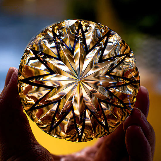 Edo Kiriko Hand-Carved Midnight Motif Whiskey Glass – An Enigma Etched in Darkness