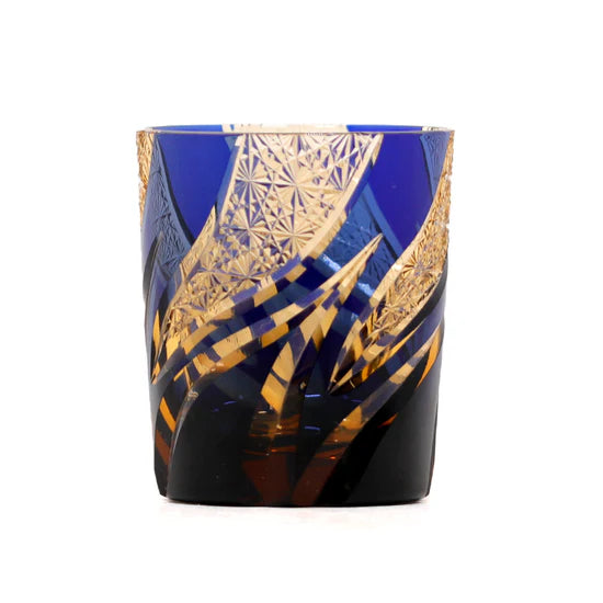 Edo Kiriko Hand-Carved Flame Whisky Glass – A Radiance of Eternal Vitality