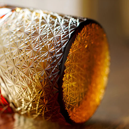 Edo Kiriko Hand-Carved Landscape Whiskey Glass – Nature’s Majesty Captured in Crystal
