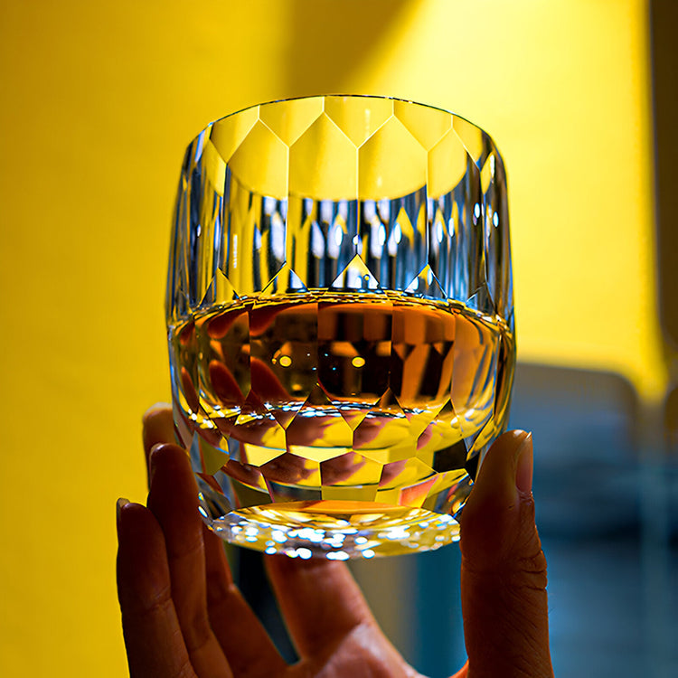 Edo Kiriko Hand-Carved Diamond Lead-Free Premium Crystal Whiskey Glass – A Masterpiece of Light and Spirit