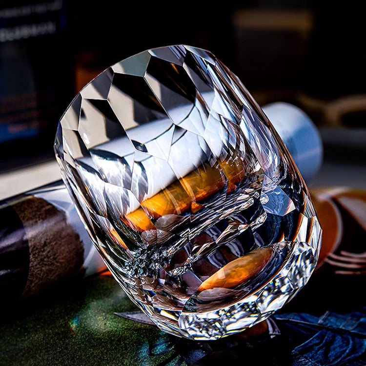 Edo Kiriko Hand-Carved Diamond Lead-Free Premium Crystal Whiskey Glass – A Masterpiece of Light and Spirit