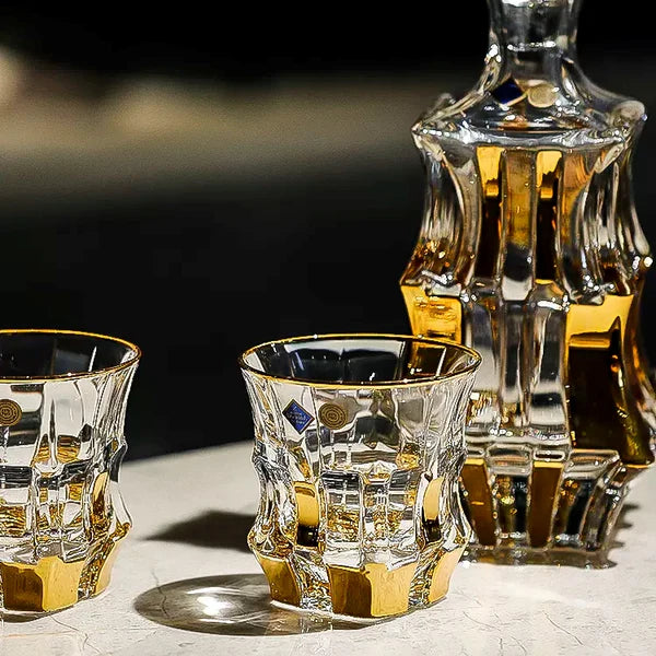 Bohemia Royal Whisky Glass – Hand-Cut Czech Crystal | Gold Rim