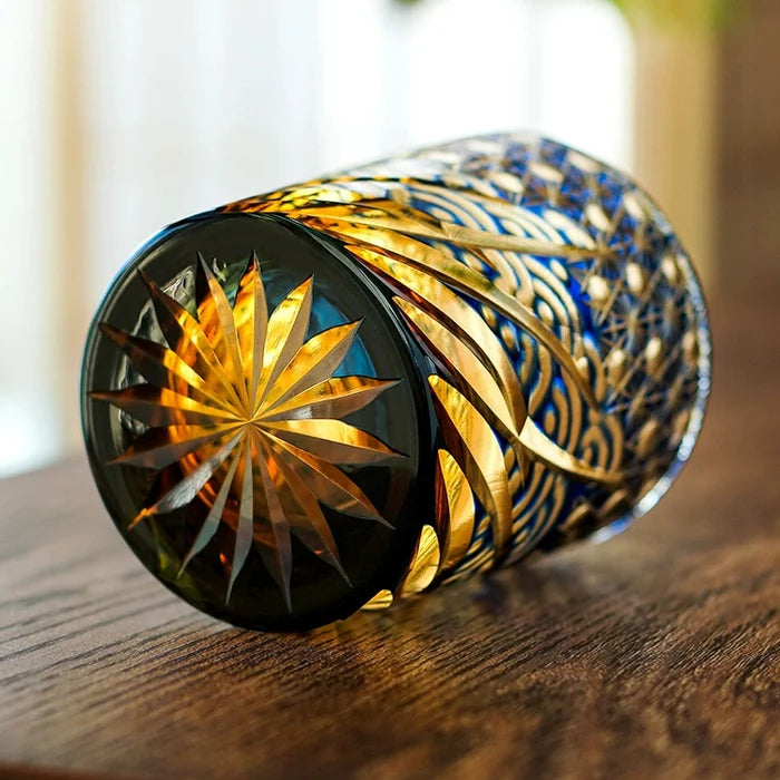 Edo Kiriko Hand-Carved Wave Whiskey Glass – The Ocean’s Breath in Your Hands