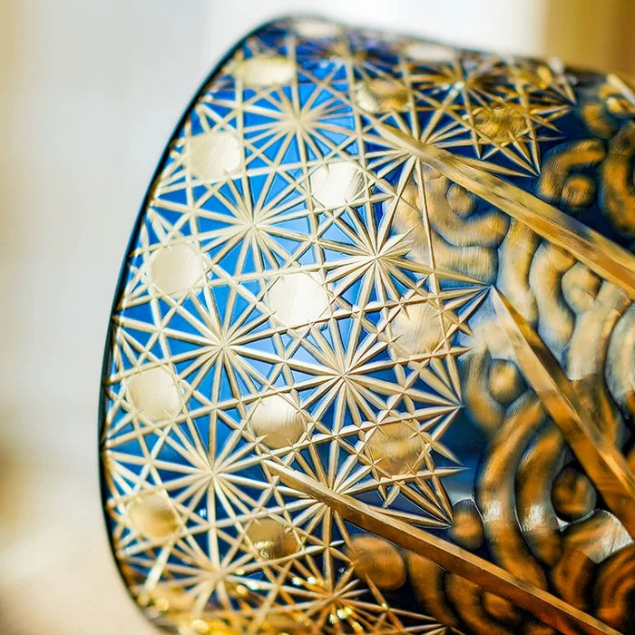 Edo Kiriko Hand-Carved Wave Whiskey Glass – The Ocean’s Breath in Your Hands