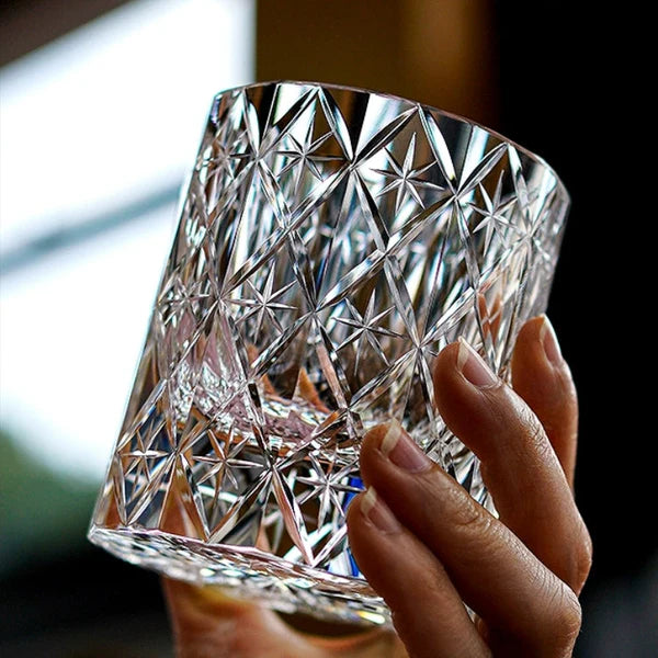 Edo Kiriko Hand-Carved Celestial Whisky Glass – A Voyage into Light and Legacy