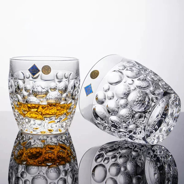 Bohemia Lisboa Lucid Droplet Whisky Glass – Hand-Cut Czech Crystal | Classic Elegance