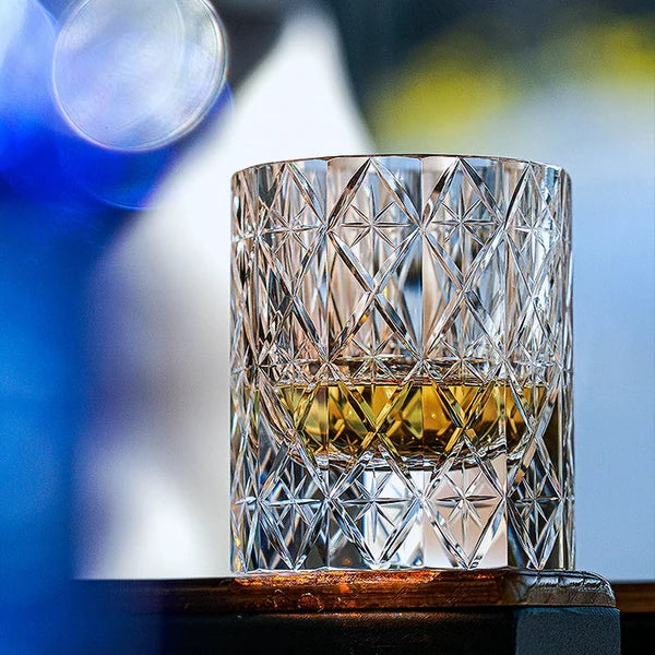 Edo Kiriko Hand-Carved Celestial Whisky Glass – A Voyage into Light and Legacy