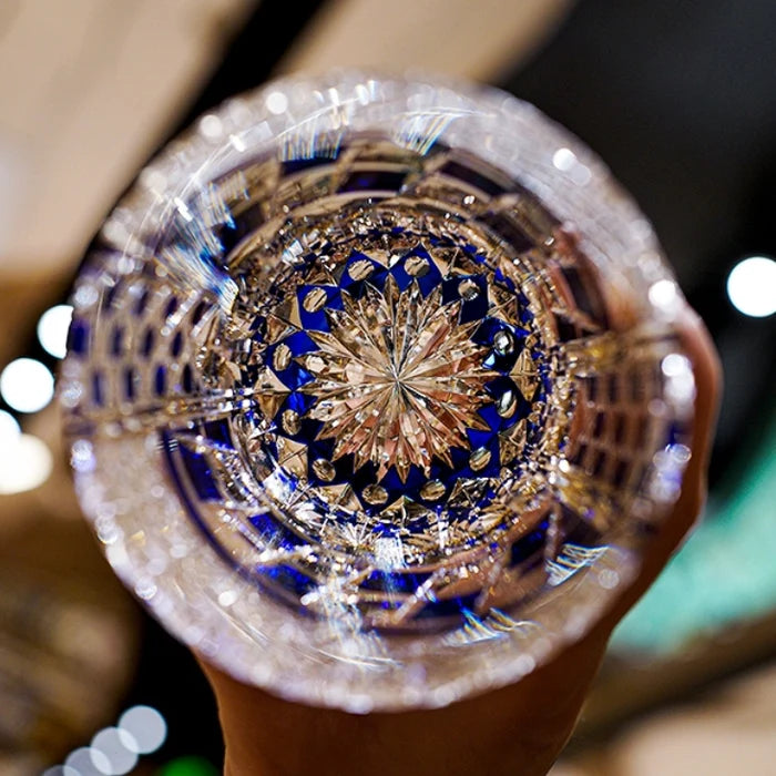 Edo Kiriko Hand-Carved Sapphire Motif Whiskey Glass – A Deep Dive into Luminous Elegance