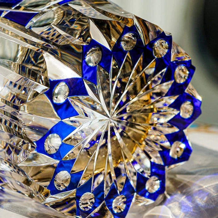 Edo Kiriko Hand-Carved Sapphire Motif Whiskey Glass – A Deep Dive into Luminous Elegance