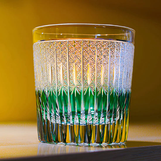 Edo Kiriko Hand-Carved Stellar Nexus Whiskey Glass — A Celestial Symphony of Light and Craftsmanship