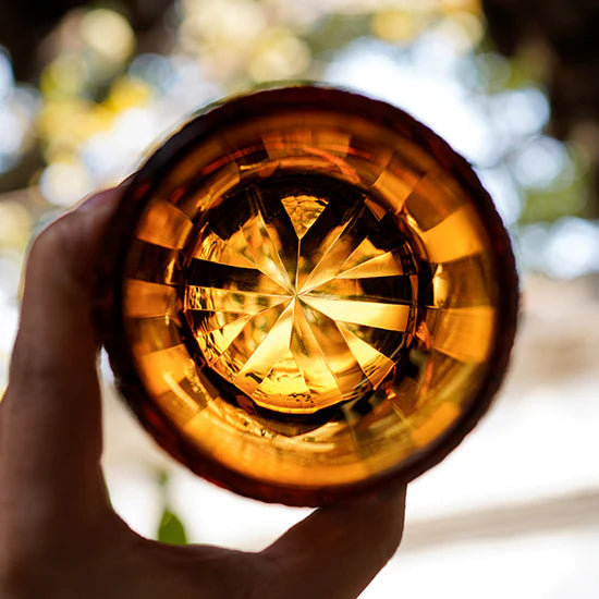 Edo Kiriko Hand-Carved Dark Knight Whiskey Glass – A Symbol of Strength and Refinement