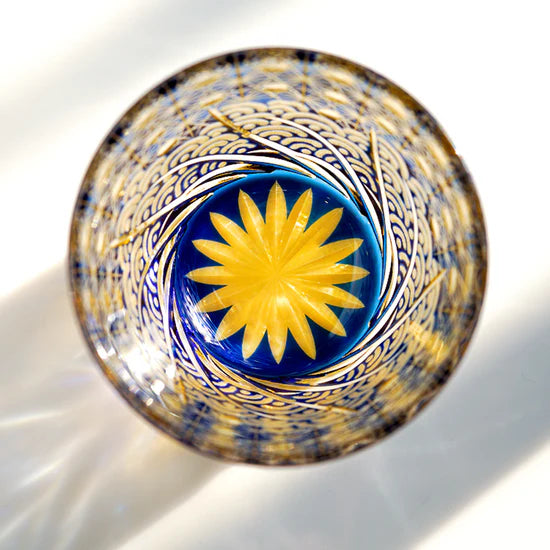 Edo Kiriko Hand-Carved Wave Whiskey Glass – The Ocean’s Breath in Your Hands