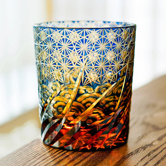 Edo Kiriko Hand-Carved Wave Whiskey Glass – The Ocean’s Breath in Your Hands