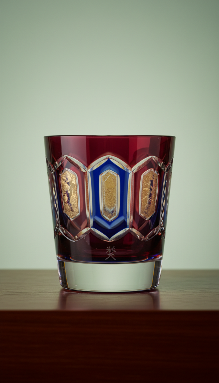 Gold Accent Edo Kiriko Glass