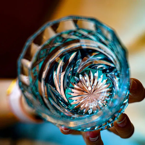 Edo Kiriko Aozora Kaze Whisky Glass – Hand-Carved Premium Crystal Glass | Azure Breeze