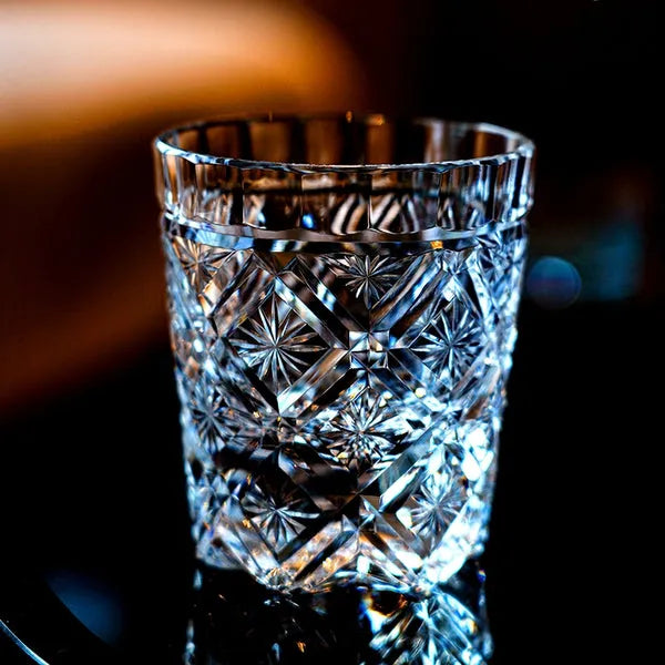 Edo Kiriko Hana Blossom Whisky Glass – Hand-Carved Lead-Free Premium Crystal | Radiant Garden