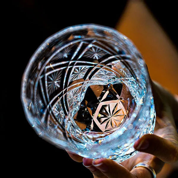 Edo Kiriko Hana Blossom Whisky Glass – Hand-Carved Lead-Free Premium Crystal | Radiant Garden