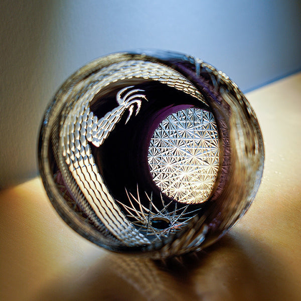 Edo Kiriko Majestic Dragon Whisky Glass – Hand-Carved Premium Crystal Glass | Mythical Power