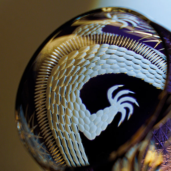 Edo Kiriko Majestic Dragon Whisky Glass – Hand-Carved Premium Crystal Glass | Mythical Power