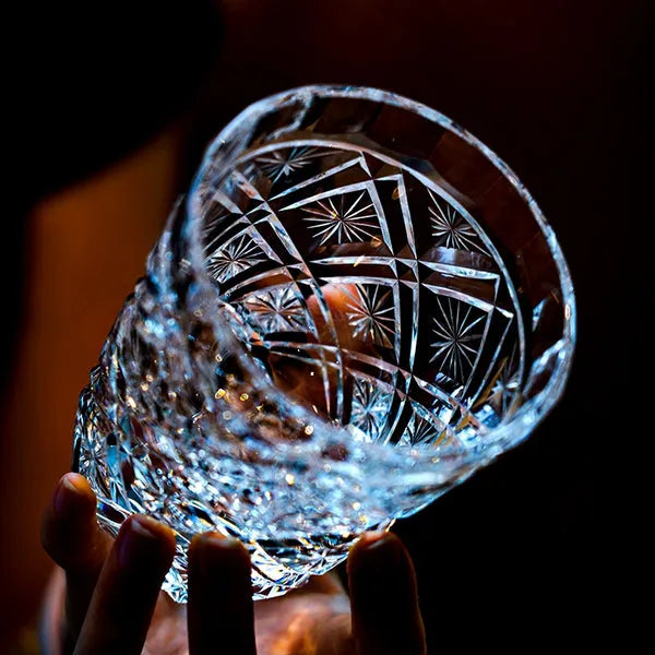 Edo Kiriko Hana Blossom Whisky Glass – Hand-Carved Lead-Free Premium Crystal | Radiant Garden