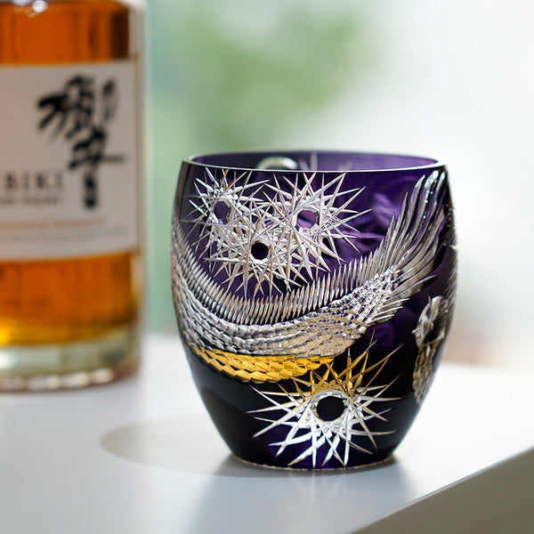 Edo Kiriko Majestic Dragon Whisky Glass – Hand-Carved Premium Crystal Glass | Mythical Power