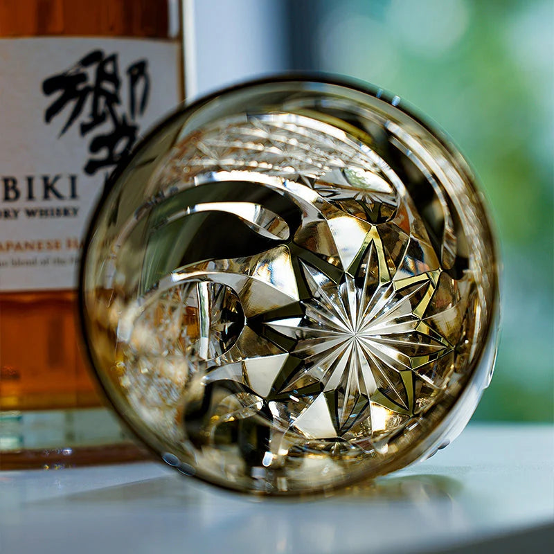 Edo Kiriko Hand-Carved Shadow Luminary Whisky Glass – A Revelation of Light in Shadow