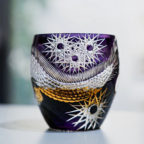 Edo Kiriko Majestic Dragon Whisky Glass – Hand-Carved Premium Crystal Glass | Mythical Power